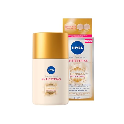 NIVEA LUMINOUS 630® Sérum Óleo Corporal Antiestrias 100ml, Reduz Marcas de Estrias, Hidratação Profunda 48h, Pele Uniforme