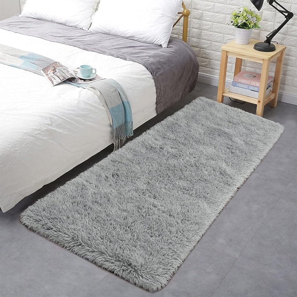 Tapete Passadeira Peludo 2,00 X 0,60Mt Bege Mesclado