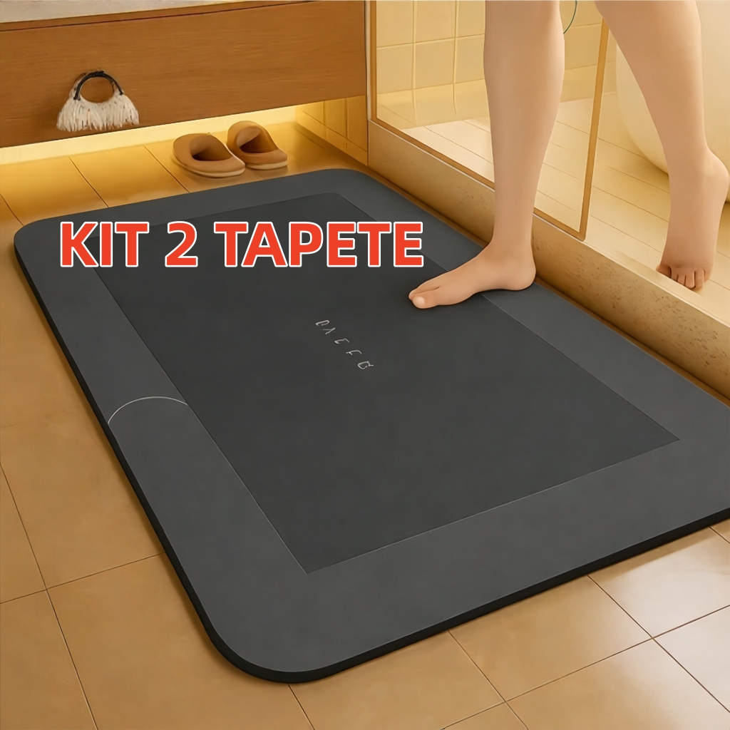 Tapete de Banheiro Absorvente Antiderrapante Secagem Rápida