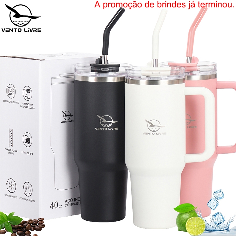 VENTO LIVRE Copo Térmico Inox Portátil 1200ml/1,2L Garrafa Térmica Inoxidável com Tampa e Canudo（Sem brindes 90ml）