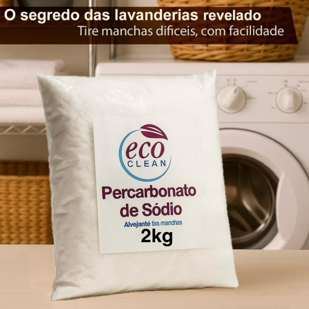 Percarbonato de Sódio 100% Puro Limpeza Em Geral Tira Manchas Roupas Brancas 500g/1kg /2kg