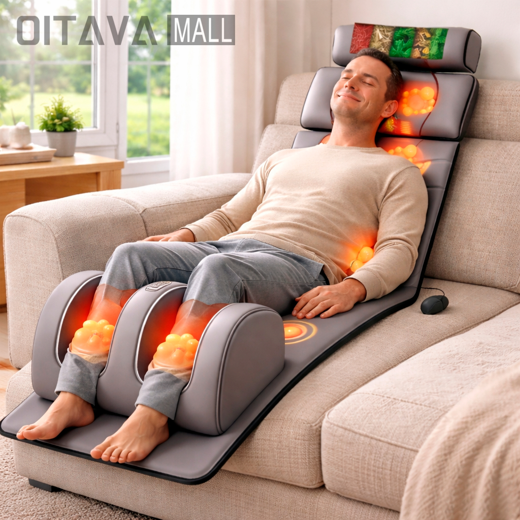 Colchão Massageador Shiatsu com Aquecimento, Airbag, Vibração e Controle Remoto