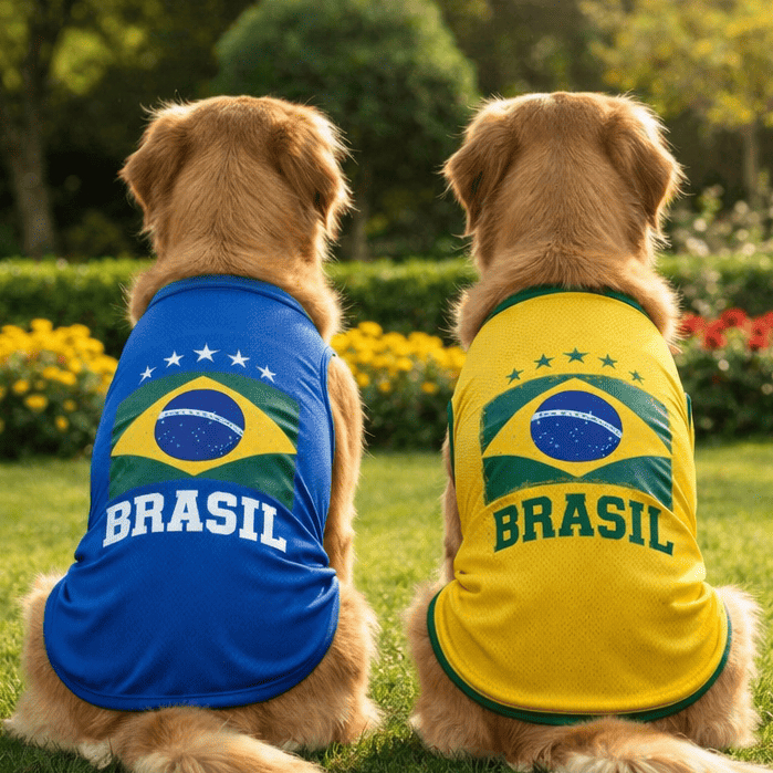 Roupa Copa Pet Cachorro Cores Variadas Camiseta Seleção Diversos Tamanhos
