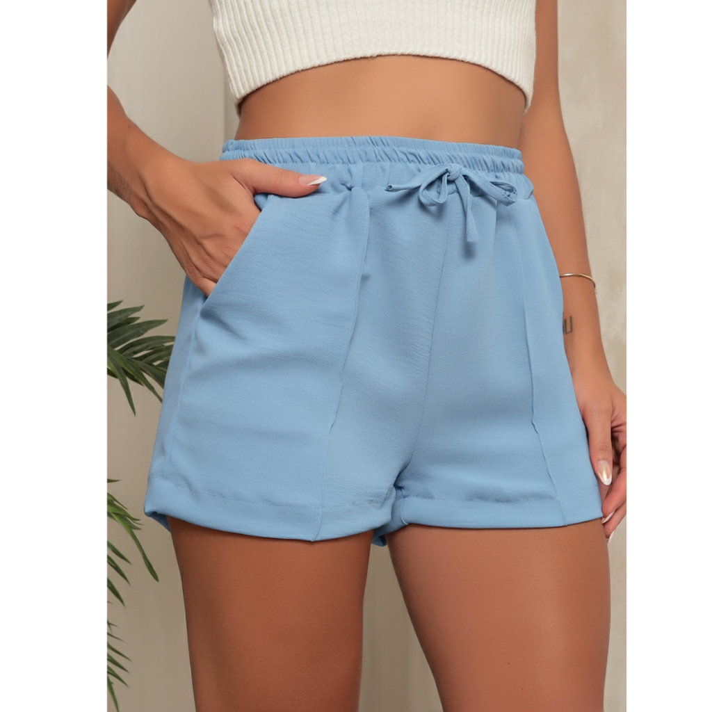 Short Feminino Duna Curto Com Bolso Confortável Moda Verão