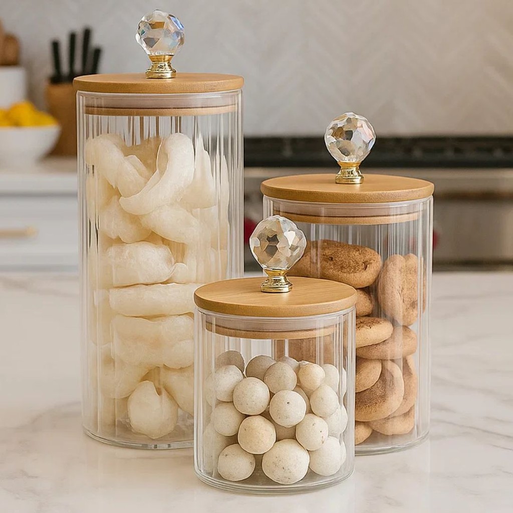 Porta Mantimento de Vidro Borossilicato Canelado - Vencedor