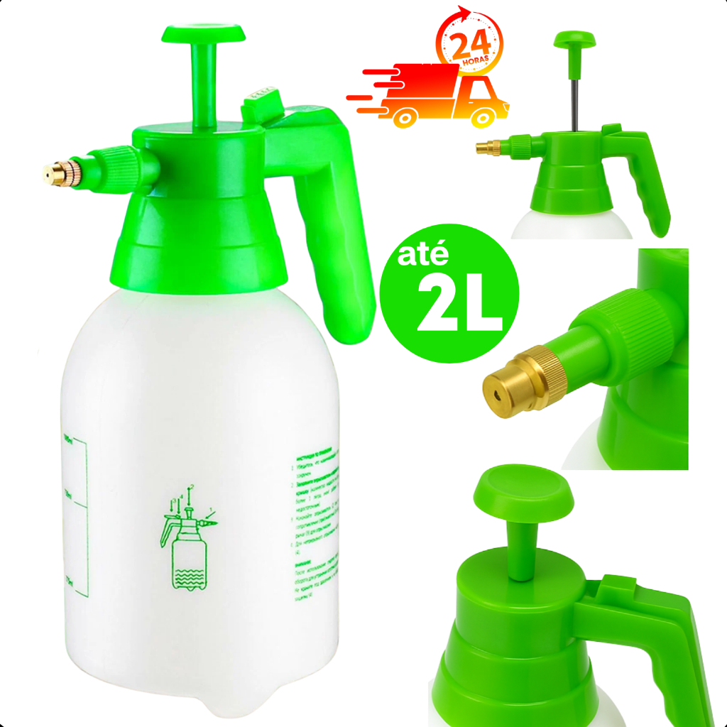 Pulverizador Borrifador Compressão Para Jardinagem Limpeza Vidro Automotivo Spray Manual Multiuso 2L