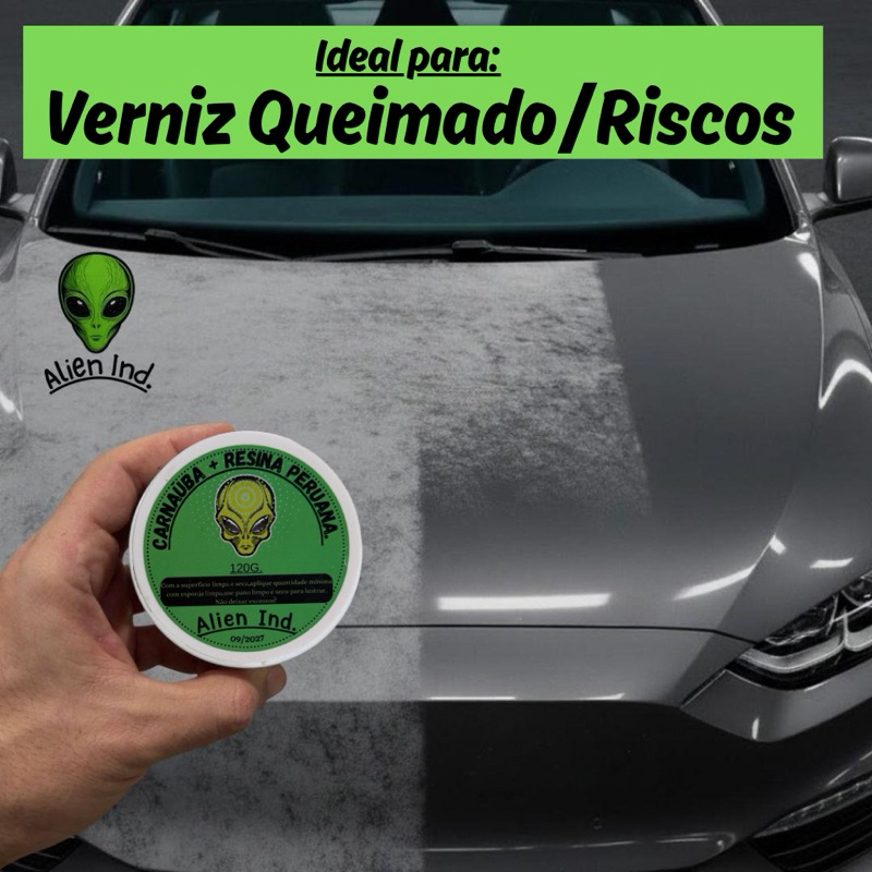 Cera Espelhamento Cerâmico Tira Riscos Repele Água ALIEN IND