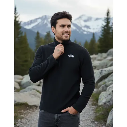 Fleece Masculino Glacier 1/4  The North Face Tnf Black G Liso