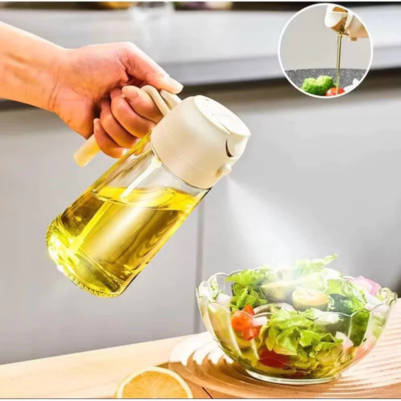 Spray Borrifador Dosador 2 em 1 Azeite Vinagre Oléo Vidro Modelo Galheteiro Cozinha 470ML feng.s
