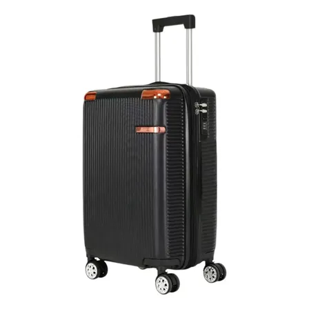 Mala De Viagem De Bordo 360o Pequena De Mão 10kg C/ Segredo Cor Preto Listras 2080