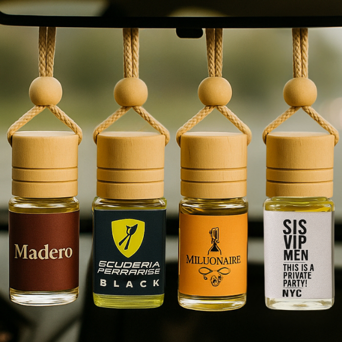 KIT 4UN - Cheirinho Automotivo Aromas de Luxo Personalizado 10ml - Aromatizador Cheirinho de Carro