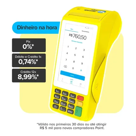 Maquininha De Cartão Mercado Pago Point Pro 3 4g Wifi E Nfc Vivo 127/220v