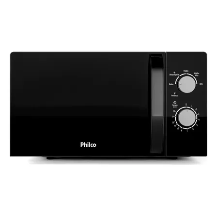 Micro­ondas philco 20l preto mecânico Limpa Fácil pmo23m 220v