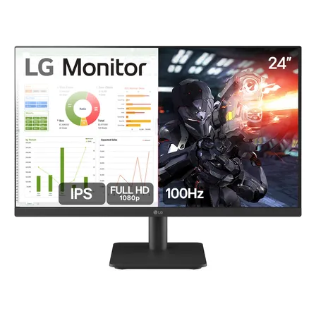 Monitor Pc Gamer LG 24 Ips, Full Hd, 100hz, Hdmi - 24ms500-b Preto 127/220v