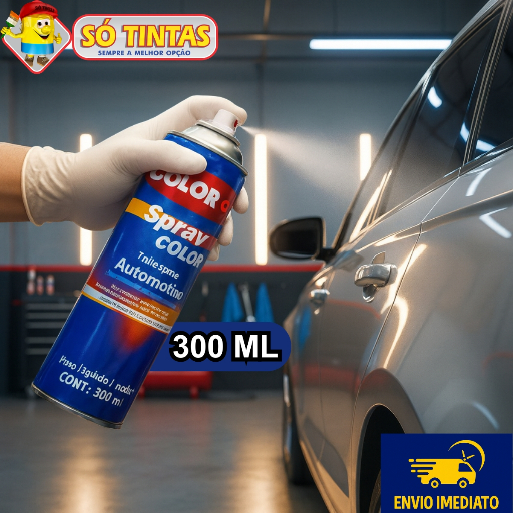Spray Automotivo Verniz Rápido 300ml Lazzuril Colorgin Acabamento Brilhante Incolor Secagem Imediata