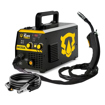 Máquina De Solda Inversora Mig 130a Sem Gás 220v Im130a Black Mig Cor Preto/amarelo Frequência 50hz/60hz The Black Tools