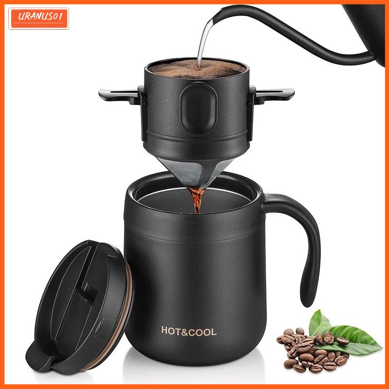 Cafeteira De 2pçs Dobrável Para Aço Inoxidável Suporte De Chá De Café Sem Papel Reutilizável