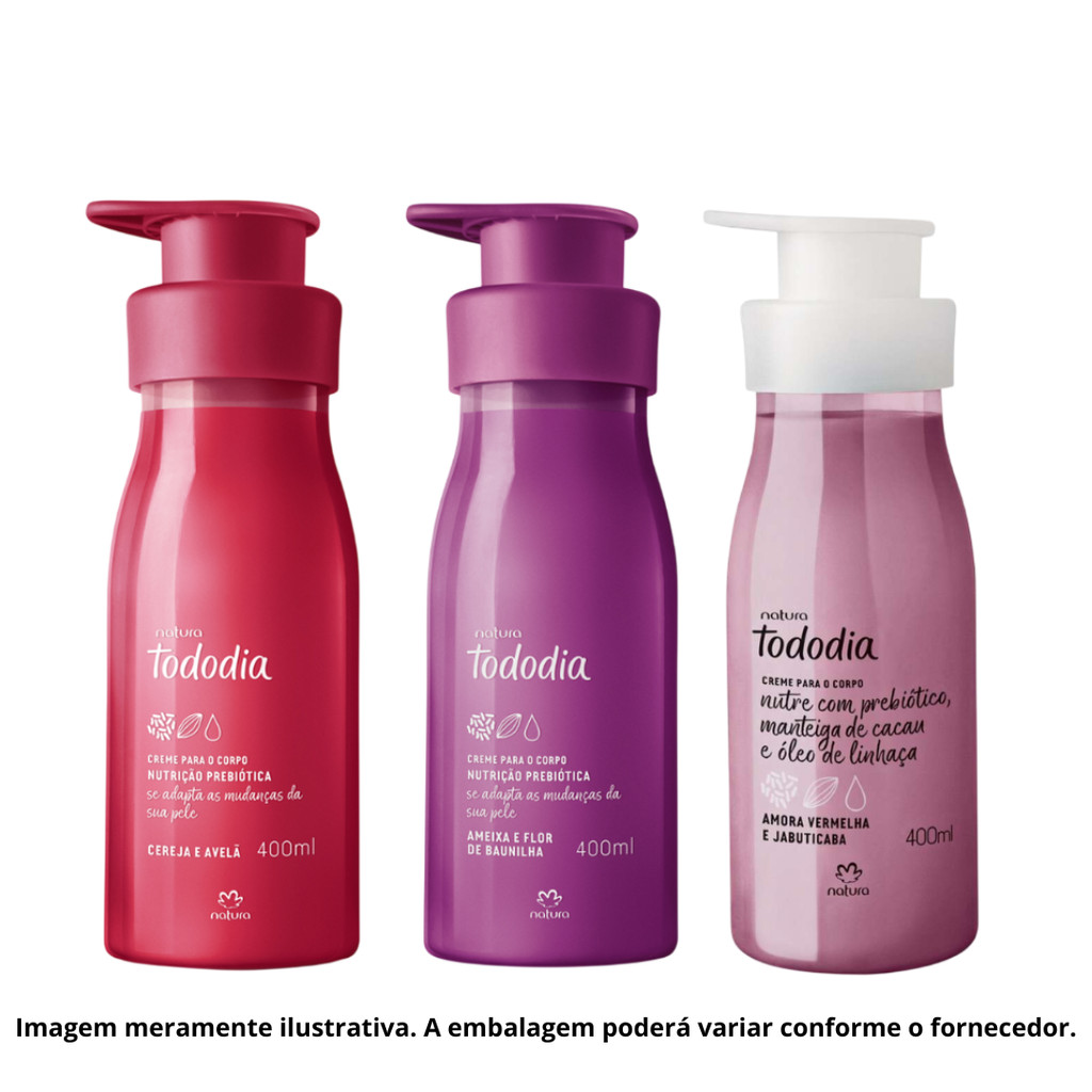 Kit com 3 Hidratantes Corporais Natura Tododia – 400ml
